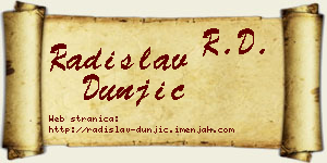 Radislav Dunjić vizit kartica